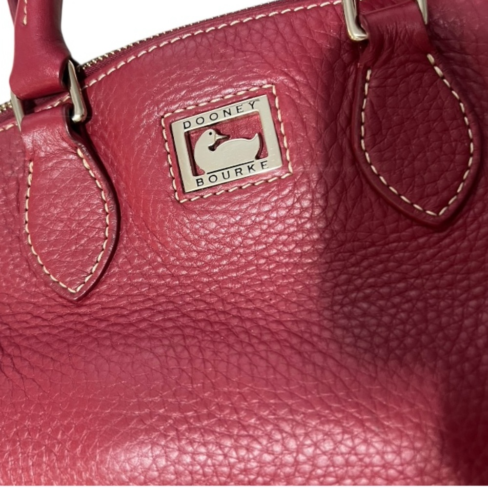 Dooney & Bourke Red Pebbled Leather Crossbody Tote Purse Classic - Picture 4 of 9